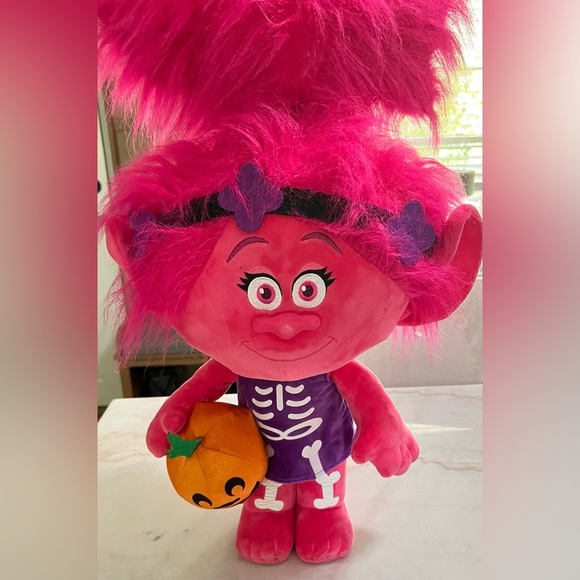 Pink Poppy Dreamworks Trolls Plush In Halloween Skeleton Costume 27.5” Tall - Picture 4 of 5